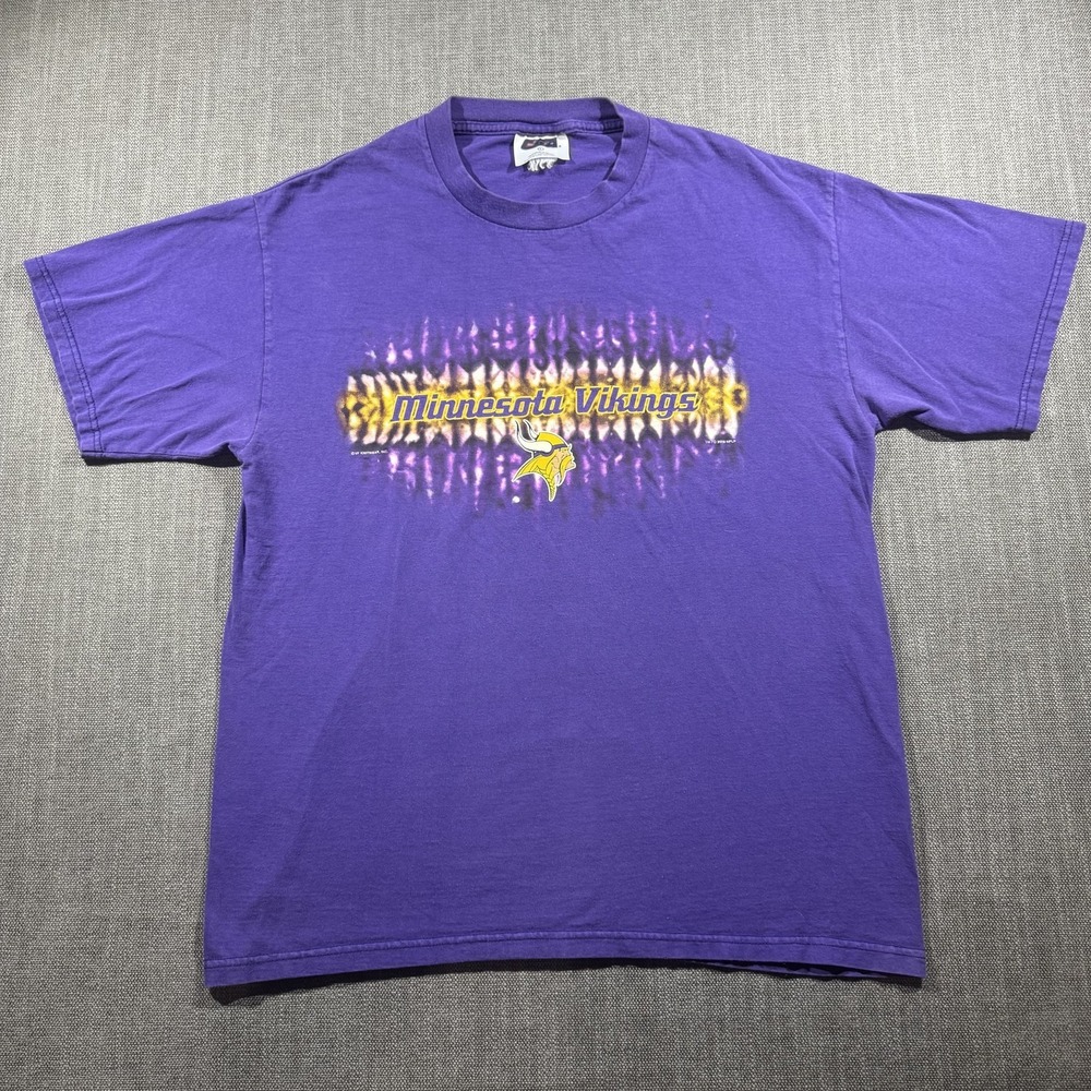 Vintage Minnesota Vikings Shirt Mens Large Purple NFL Football Tie Dye CSA 2000s